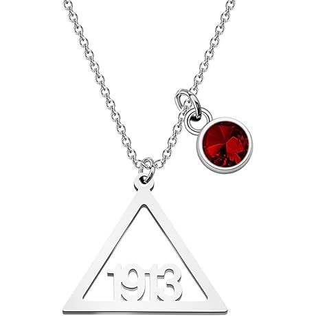Delta Sigma Theta DST Necklace with Red Rhinestones