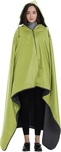 DOBYE Manta con capucha para exteriores, manta de forro polar impermeable, grande (79 x 56), portátil, resistente al viento, portátil, cálida para