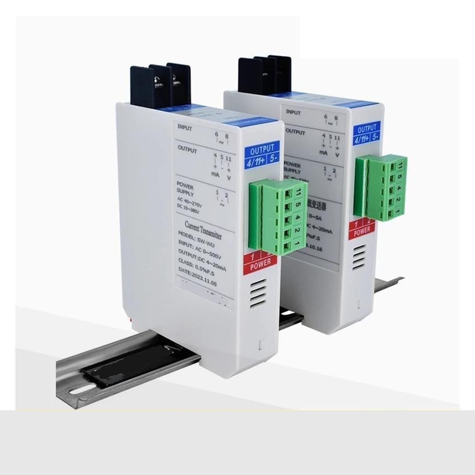 Sensor de corriente CA CC 0-5A Entrada 4-20mA 0-10V Salida 24V CC 220V Fuente de alimentación Transductor de voltaje(Input AC0-4A,DC0-10V,AC 40-270V)