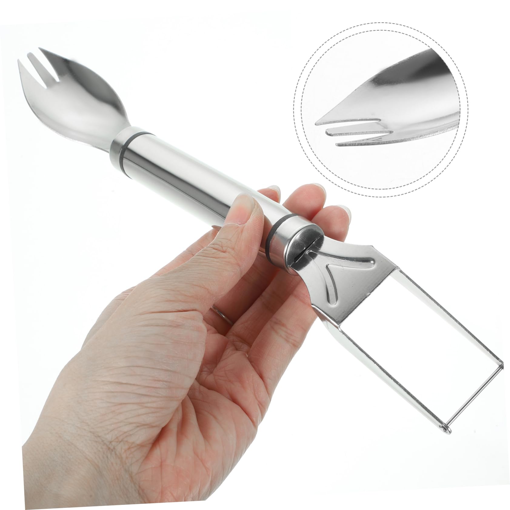 JECOMPRIS 8pcs Stainless Steel Watermelon Slicer Fork Spoon Versatile Fruit Cutter Tool for Easy Watermelon Serving and Cutting Restaurant Events