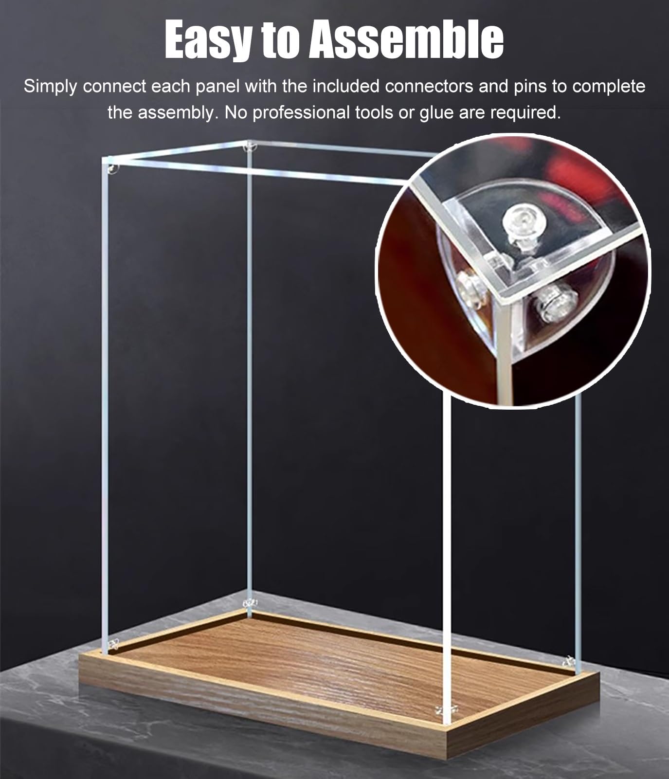 Acryl Vitrine Stapelbare Rechteckige Vitrinen aus Transparentem Acryl, Ausstellungsbox für Modellautos, Staubdichte Präsentationsvitrine für Die Tischplatte.(50x35x35cm(20x14x14in))