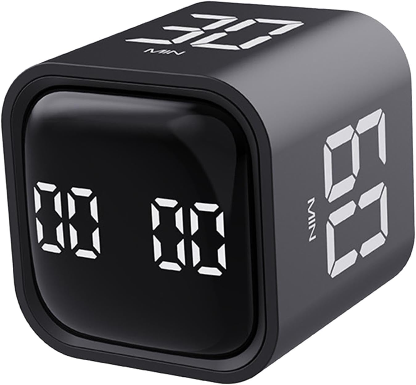 Cube Pomodoro Timer, Smart Productivity Timer 5/10/30/60 Minutes & Custom Countdown, Pause & Resume, Adjustable & Silent Visual Timer, Portable Rotation Multi Desk Timer for Study Task Work Kitchen