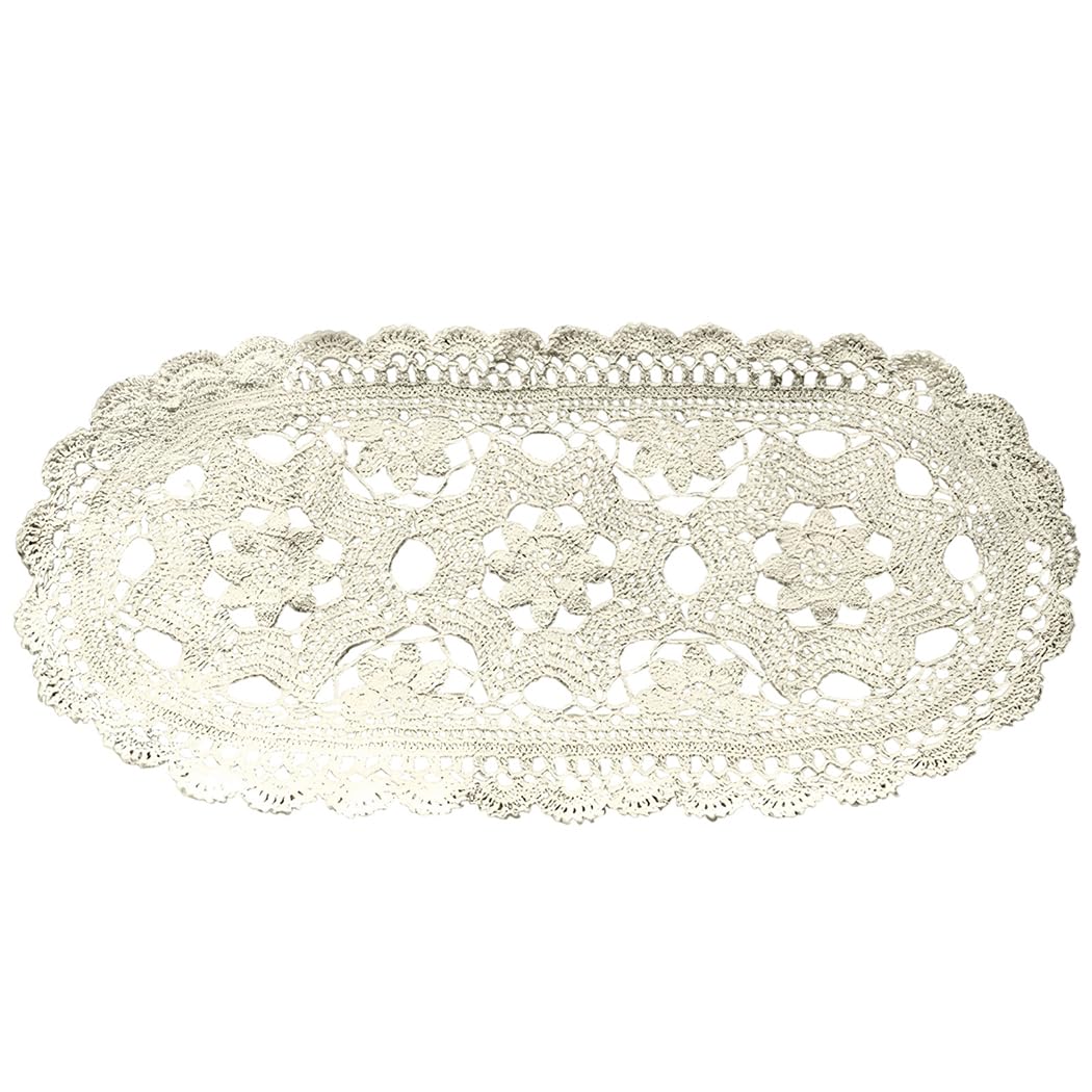 Packool Country Style Hollow-Out Weave Lace Crochet Tablecloth, Elegant Dresser Cover, Perfect for Rustic Farmhouse Decor, 11.81" x 27.56", Handcrafted Cotton Table Runner
