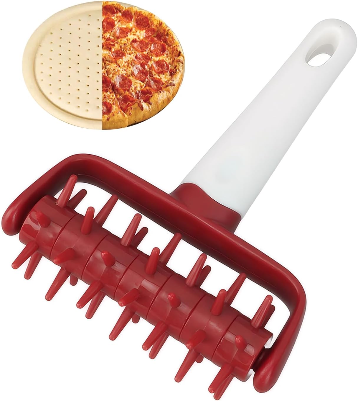 Pizza Dough Docker Roller Plastic Pizza Pin Puncher Dough Hole Maker Docking Tool Pizza Making Accessories for Cookie Pie Pastry Bread(Red) Pizza Dough Docker Roller Plastic Pizza Pin Puncher Dough Hole Maker Docking Tool Pizza Making Accessories for Cookie Pie Pastry Bread(Red)