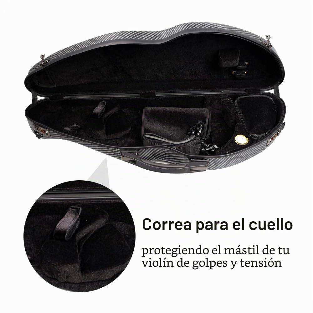 yinfente 4/4 violín Caso Mixto Fibra de Carbono violín Caja Fuerte luz con contraseña Bloqueo 1.9kg Peso 5 Colores