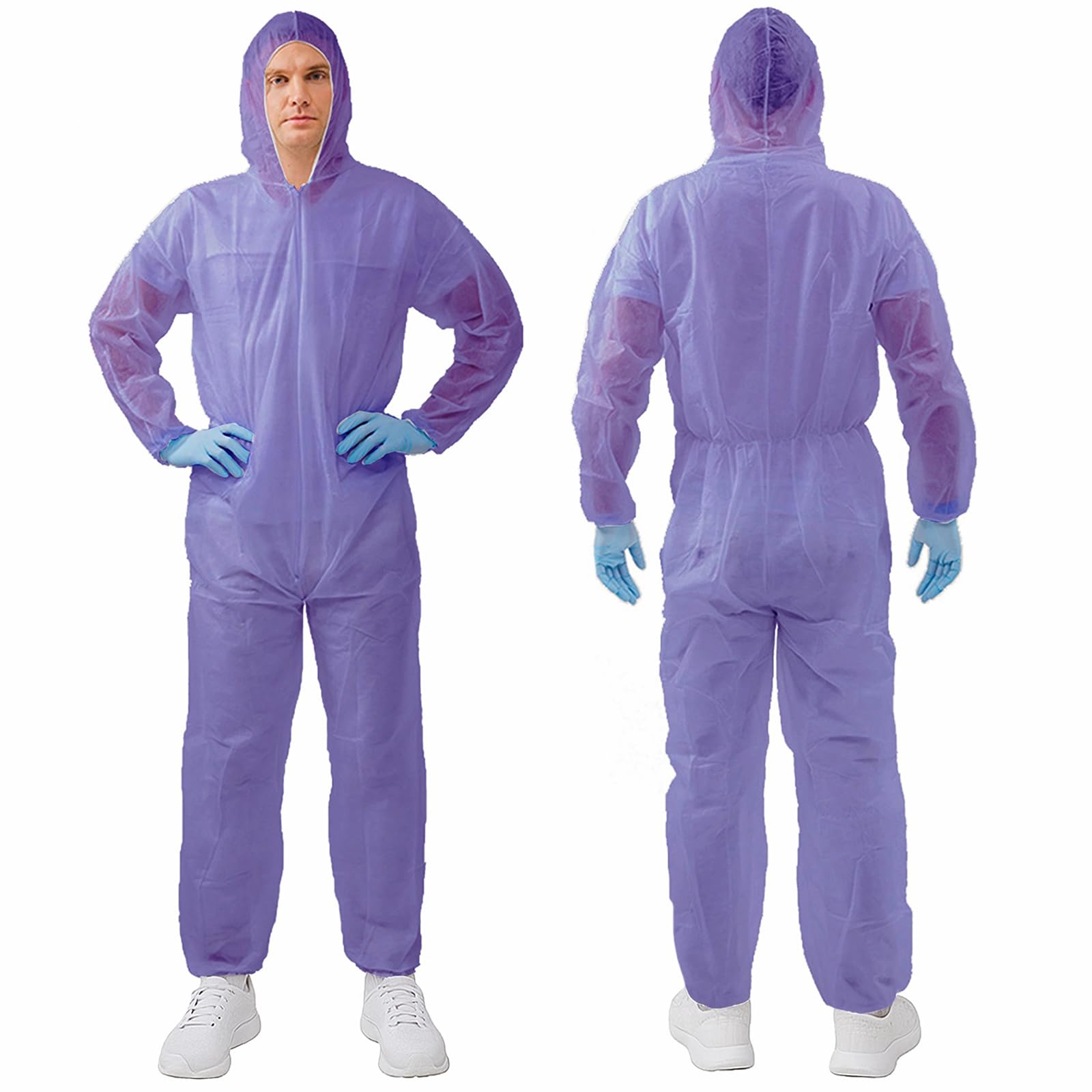 V VICOGARD Hazmat Suits,10 Colors Options Disposable Protective Coveralls, Paint Suit with Elastic Wrists Ankles and Hood