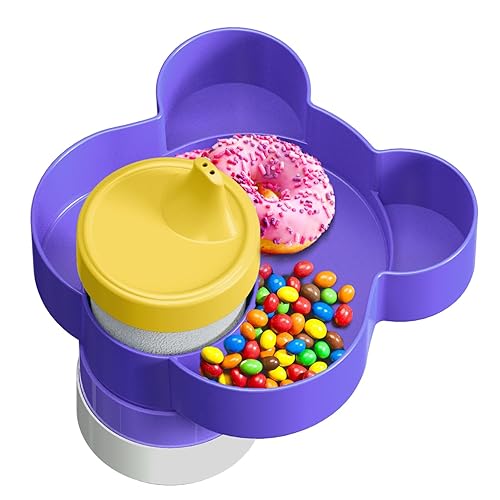Miniatura 1 de Bandeja para asiento de automóvil  Convierte el portavasos en una bandeja para aperitivos, juguetes, giratoria de 360 para niños, Booster, cochecito