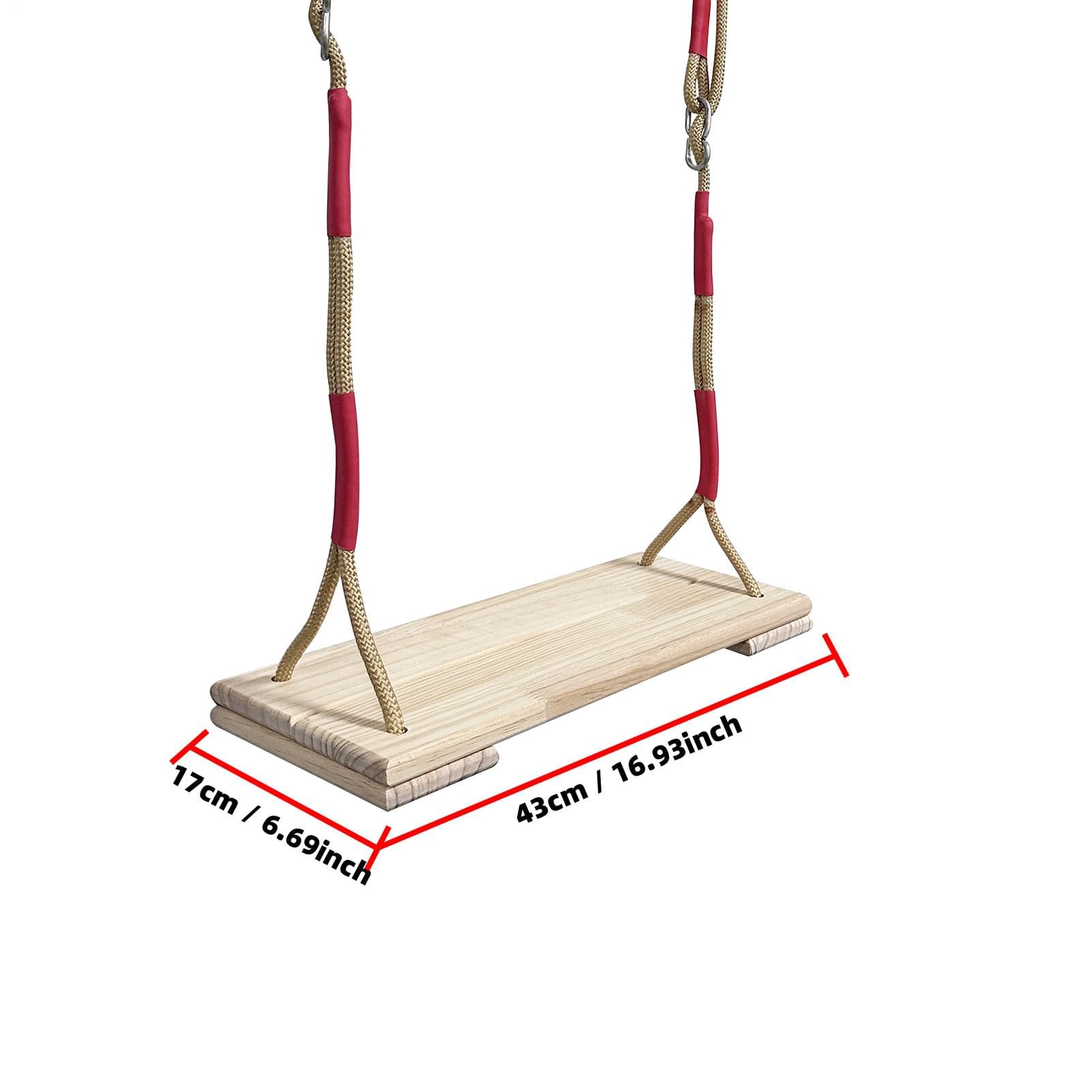 Altalena regolabile in legno per adulti, altalena portatile in altezza regolabile per ragazzi e adulti, attrezzatura per il tempo libero all'aperto per divertimento e relax
