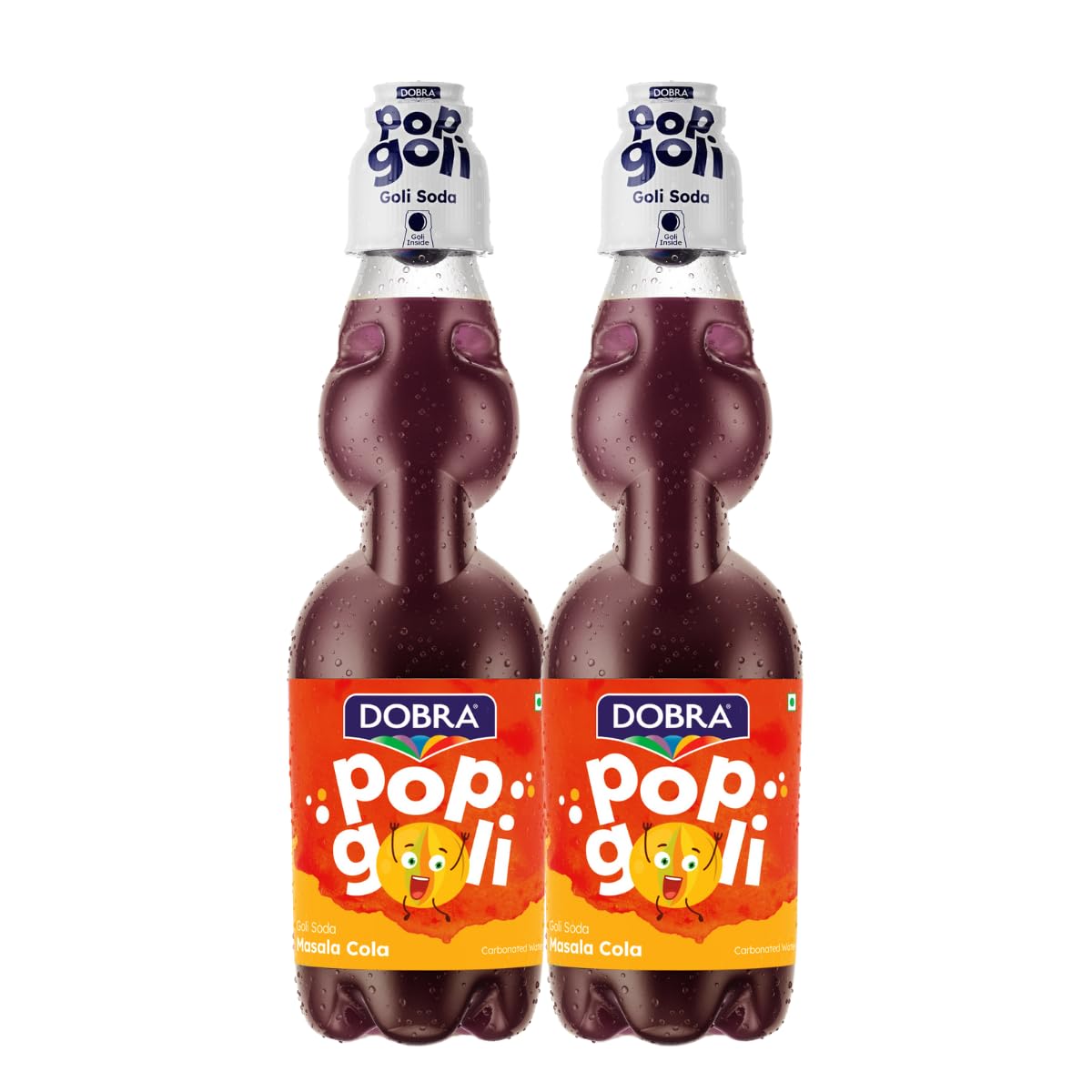 Dobra Pop Goli - Masala Cola Flavour | Goli soda |Marble soda |Banta | Fizzy Mocktail Mix | Pack of 2 | 2 x 225ml