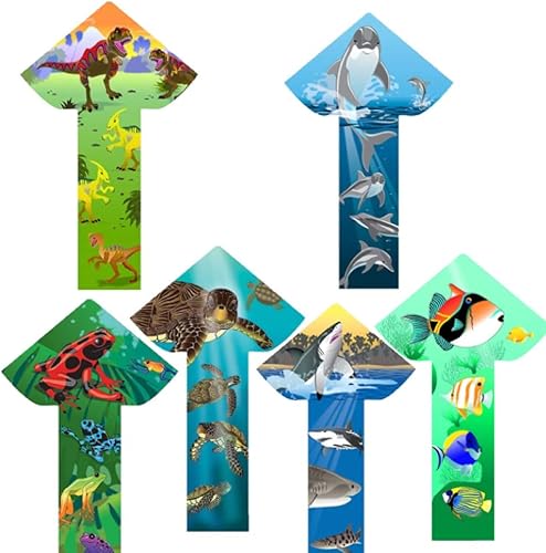 WindNSun Breezyfliers - Cometa de 42 pulgadas, cola, mango, línea incluida (ranas de dardos)