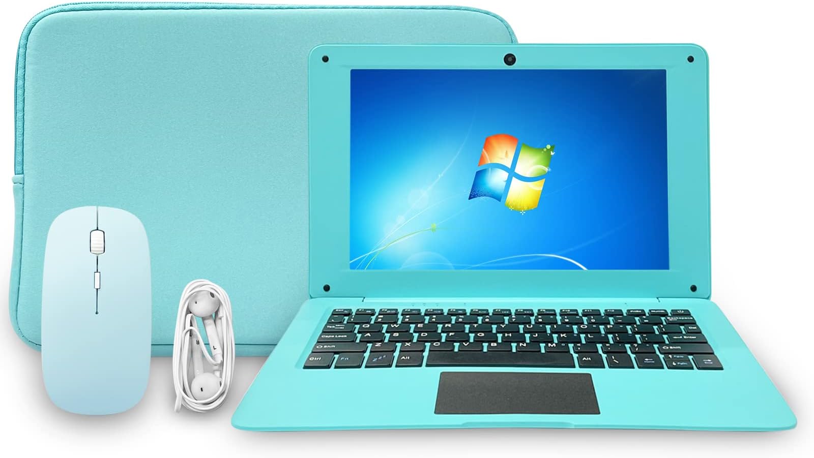 10.1 inch Windows 10 Ultra Thin Full HD Laptop, 2GB RAM, 32GB Storage, Atom 1.44Ghz Quad Core, USB 3.0, WiFi, HDMI, Bluetooth, Laptop Accessories (Blue)