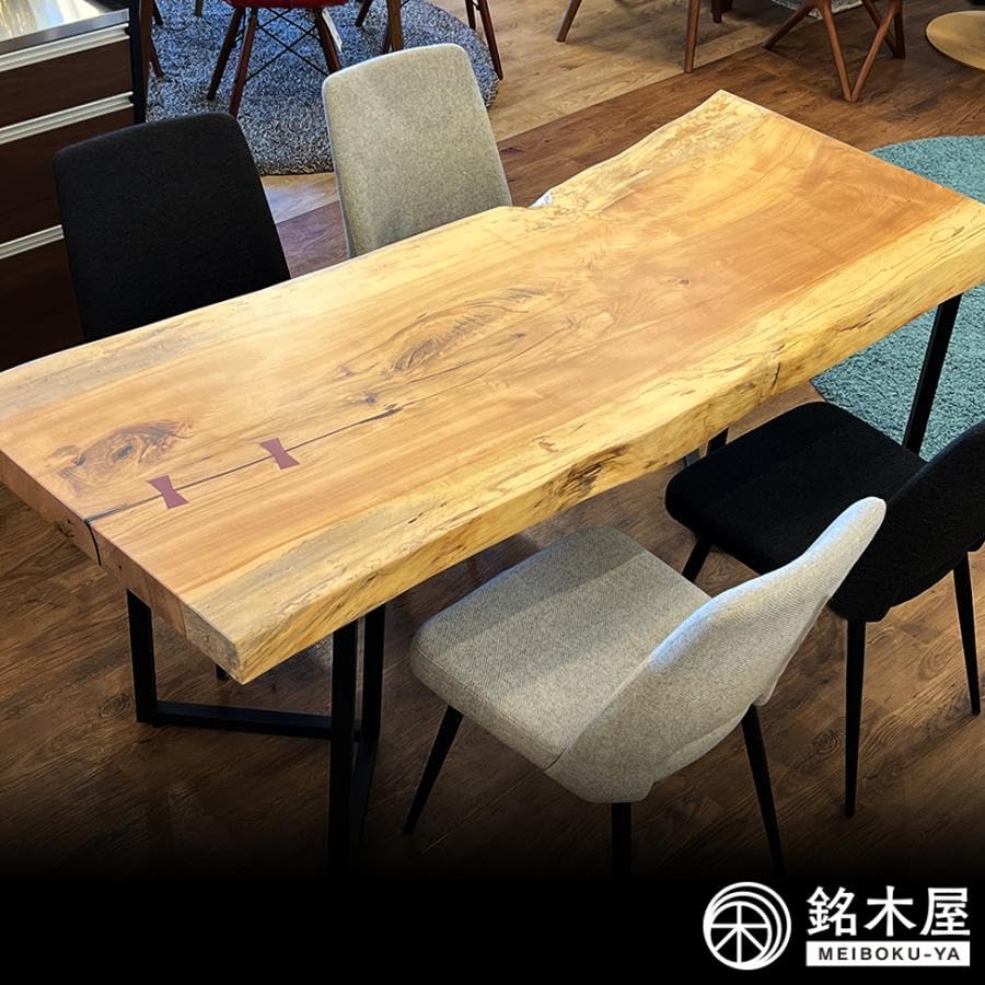 木製天板のダイニングテーブル 幅180］ダイニングテーブル 単品 4人掛け 天然木 長方形 オーク 耳付き