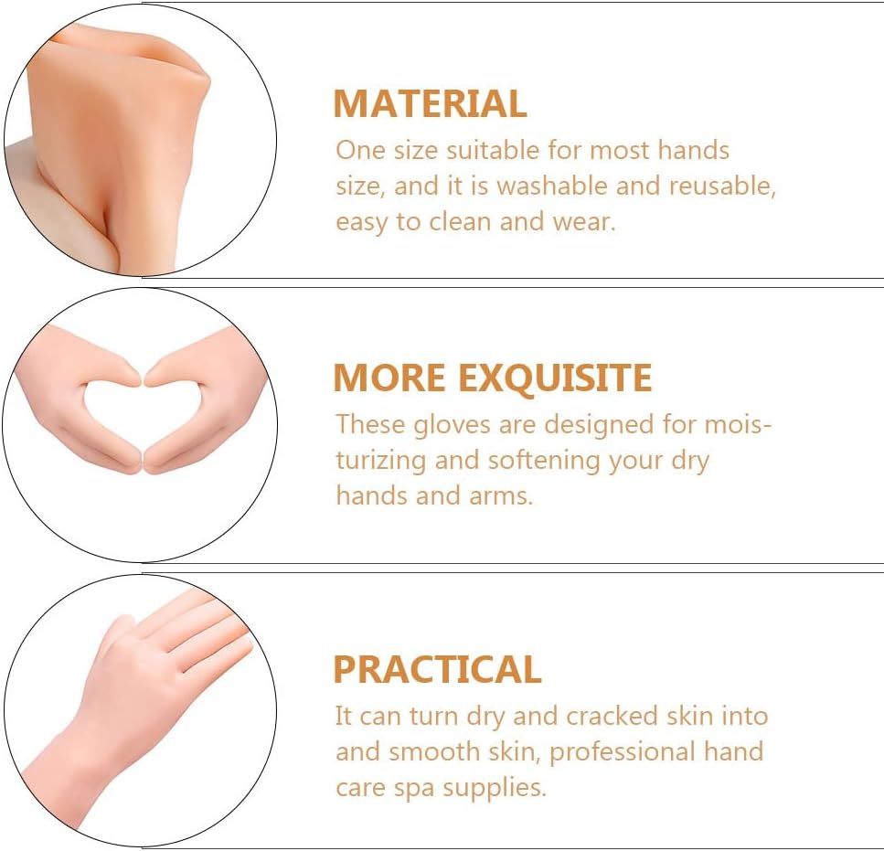 Minkissy Moisturizing Gel Gloves for Dry Hands & Eczema, Reusable Elastic Long Moisturizing Night Sleeping Gloves for Women, Overnight Hand Spa Therapy to Lock in Lotion Cream