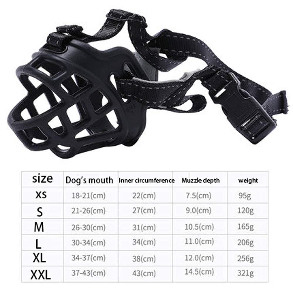 Bozales para perros, Ajustable for evitar que se caiga, ladre y muerda(XS)