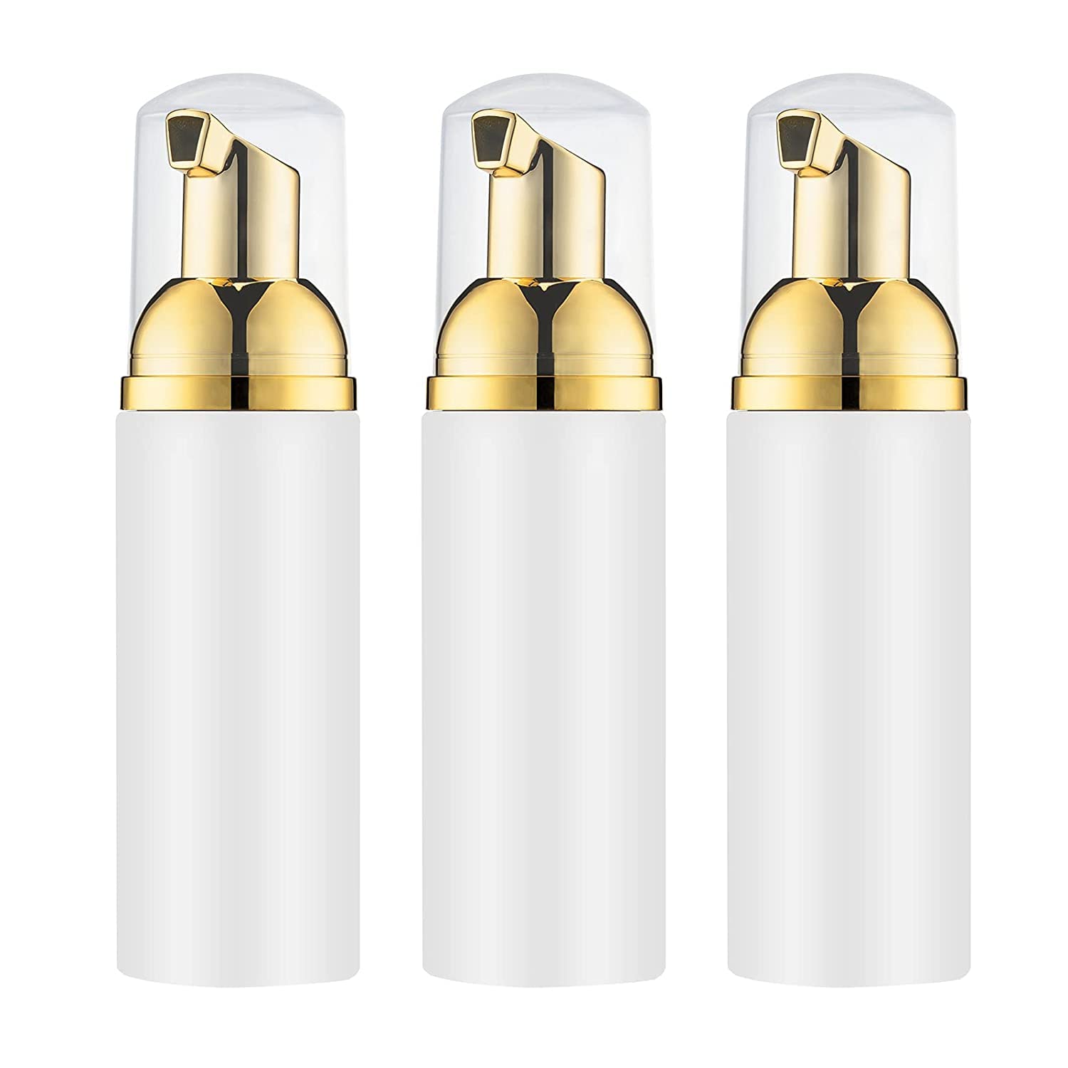 SYOSI Foam Bottle, Refillable Containers, White Foam Pump Bottle Dispenser, Small Empty Foaming Soap, for Travel Size Handsoap, Lash Cleaner (60ml, 2oz, 3 Pack)