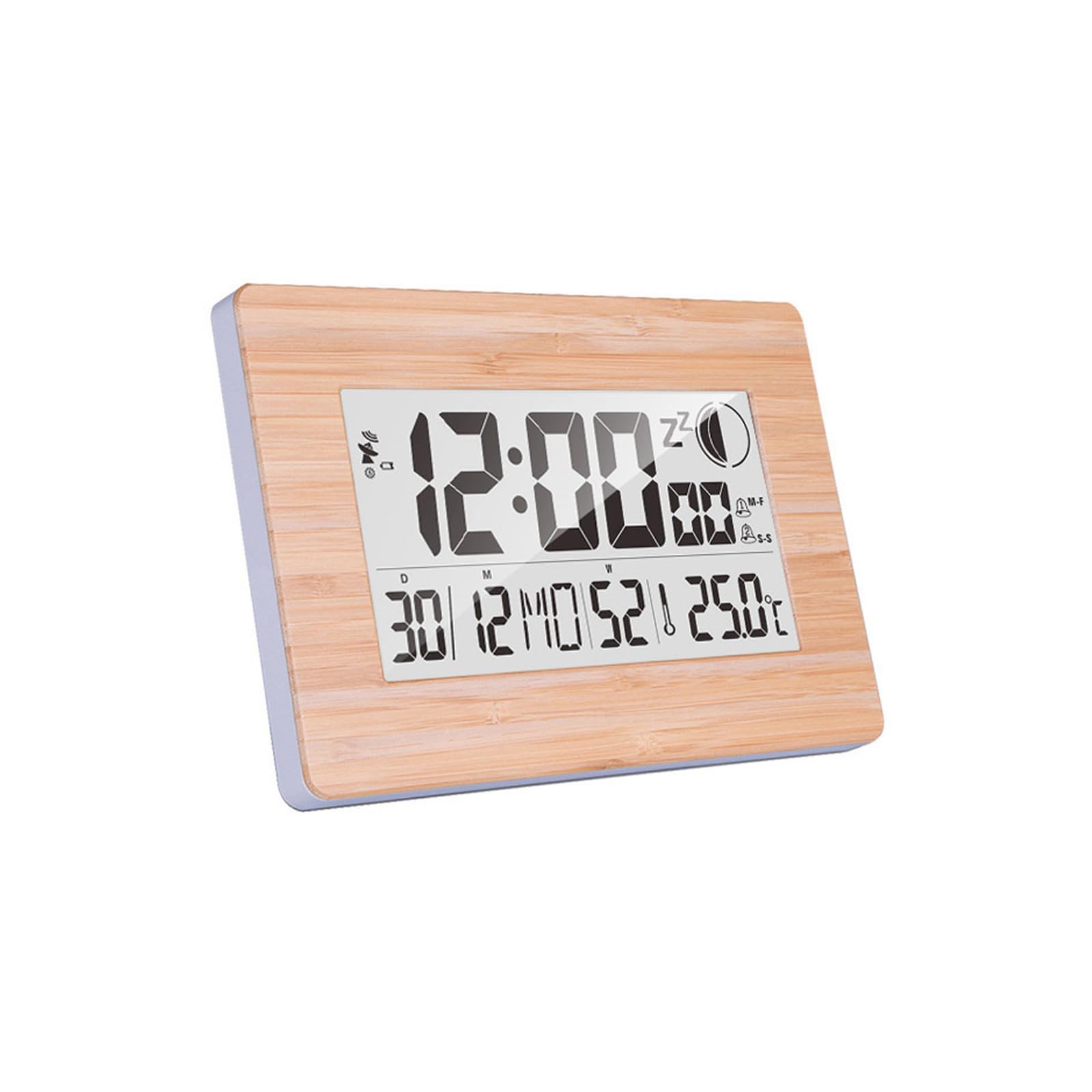 Piceioep Quiet Battery Operated LCD Alarm Clock with Temperature Display Snooze Function for Home Temperature Display Clock