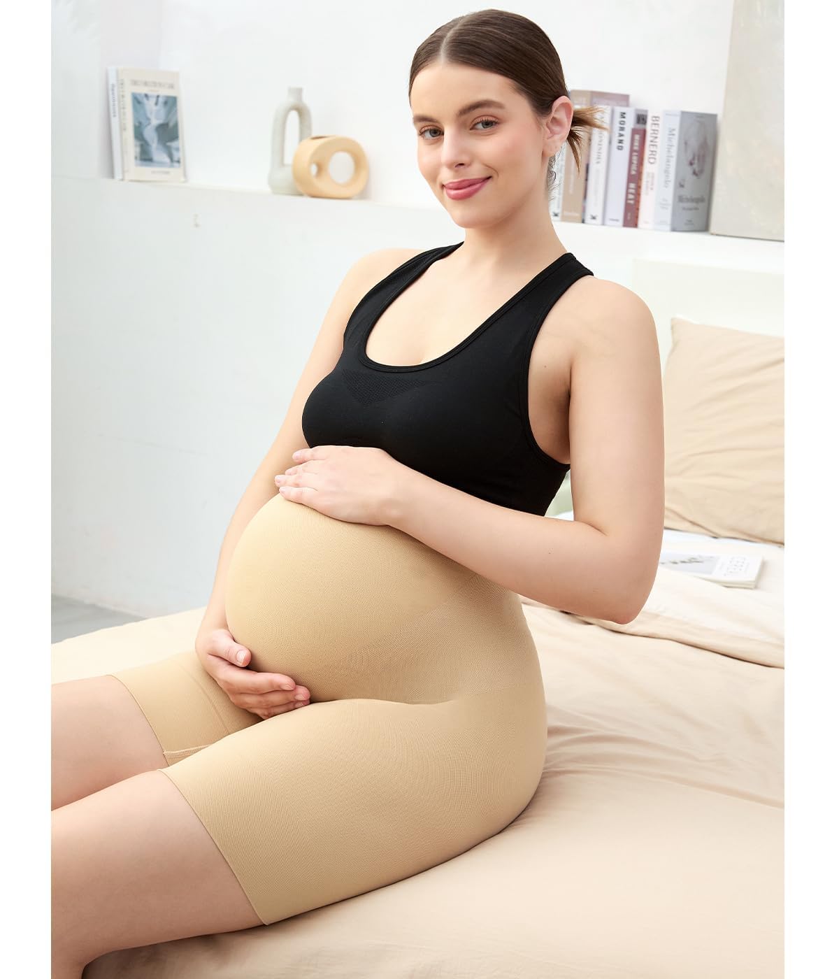 Pantalones cortos de maternidad de 15 cm, para embarazo, yoga, entrenamiento, ropa deportiva para mujer, suaves como la mantequilla — view 2