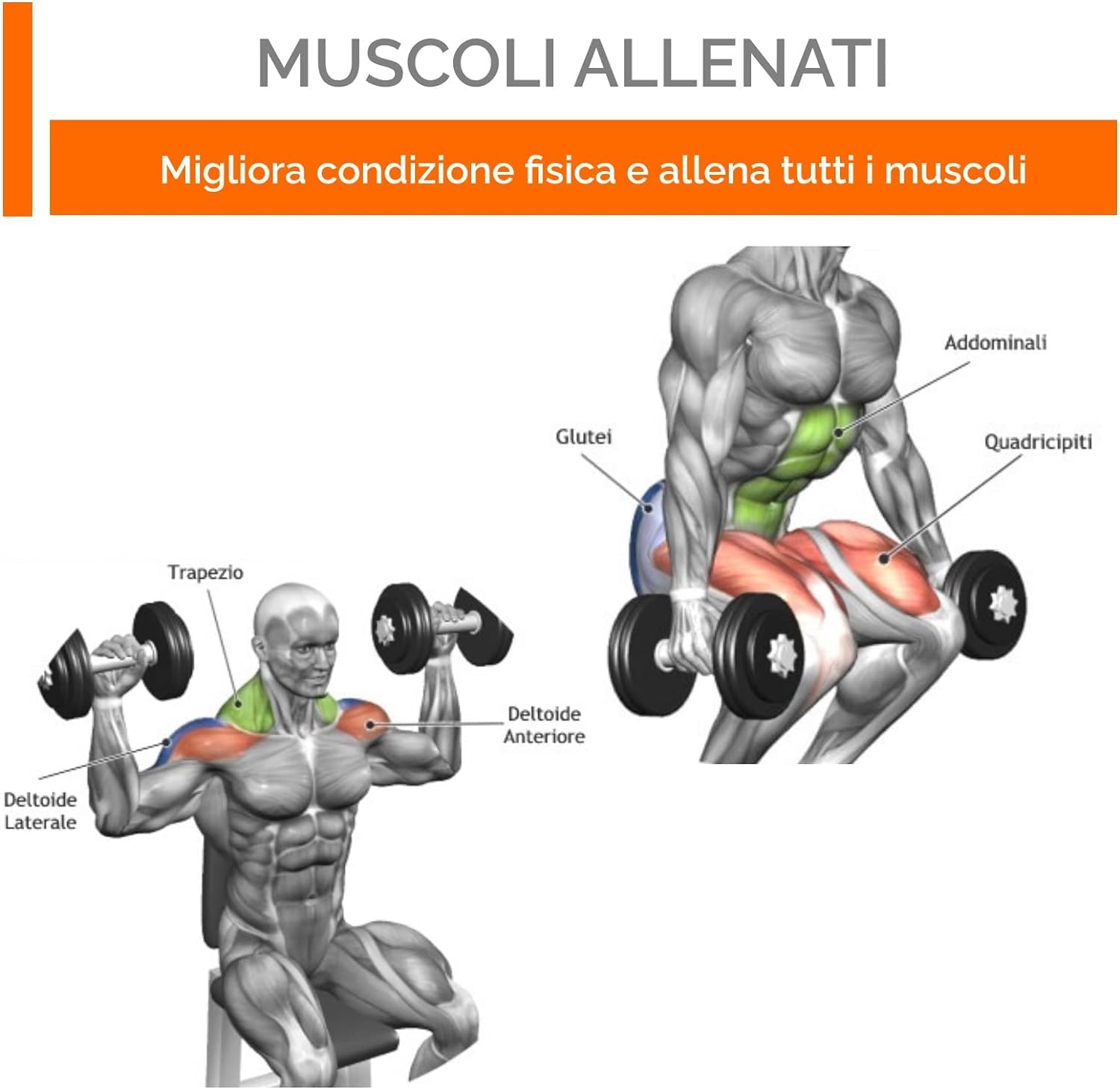 Set di Manubri Esagonali 2 x 1 kg, 2 x 2 kg, 2 x 3 kg in Neoprene Pesi per Esercizi Allenamento Palestra a Casa