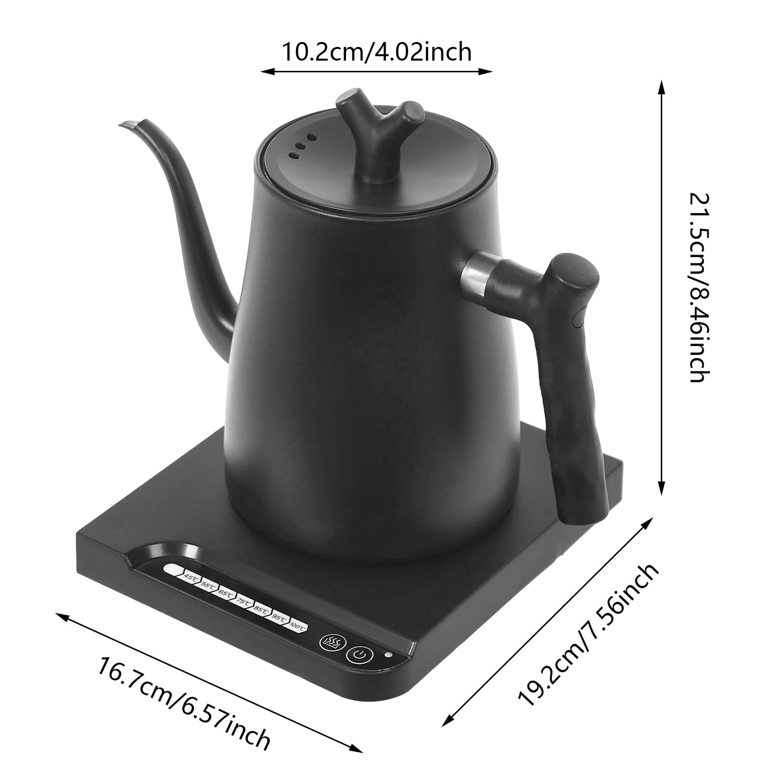 Bollitore elettrico in acciaio inox, 1000 W, 1 l, riscaldamento rapido, protezione contro il surriscaldamento, funzione di archiviazione di 3 minuti, progettato per tè, caffè, alimenti per bambini