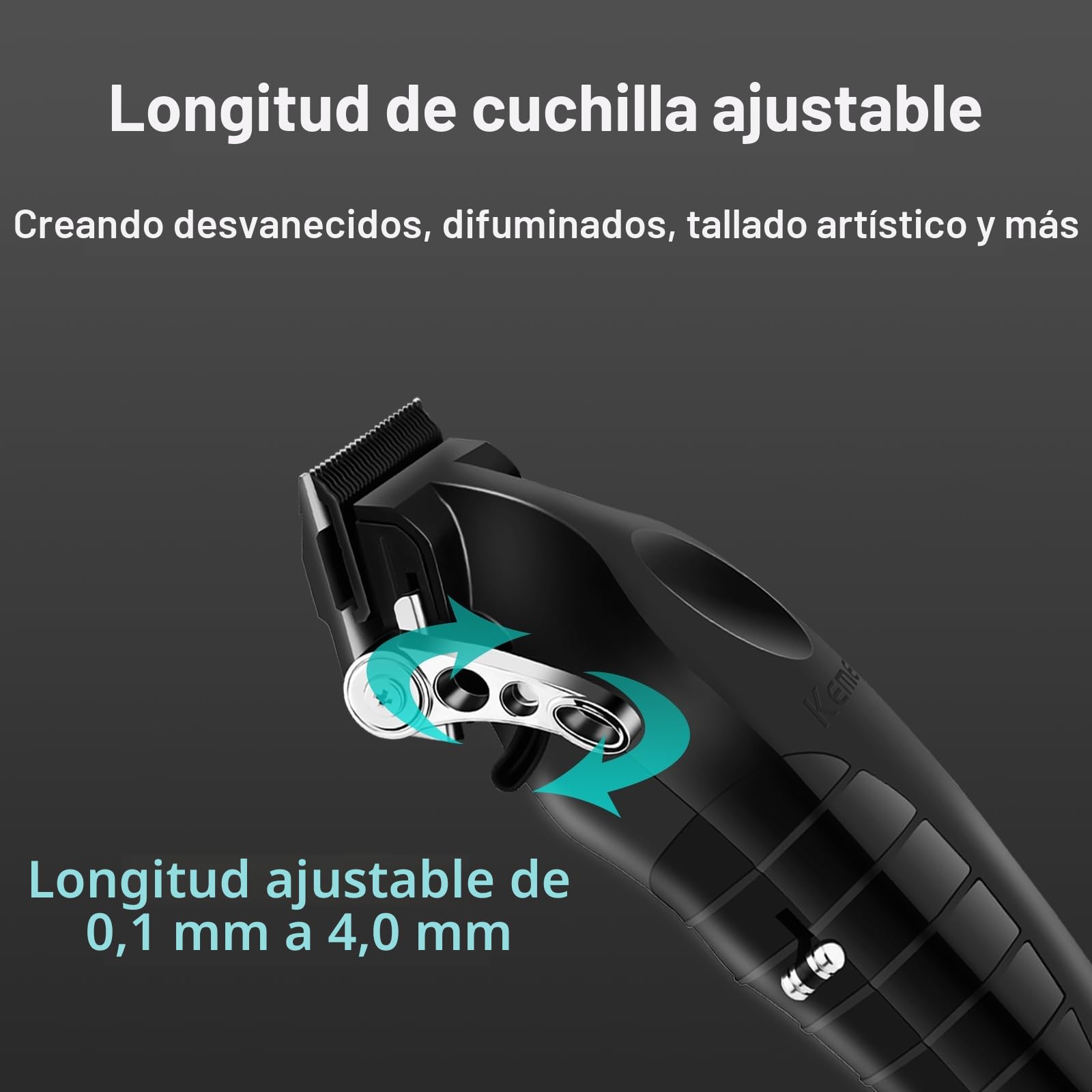 KEMEI 2296 Cortapelos para hombres, cortadora de pelo eléctrica inalámbrica profesional recargable de precisión, kit de corte de pelo de hoja en ajustable, familia