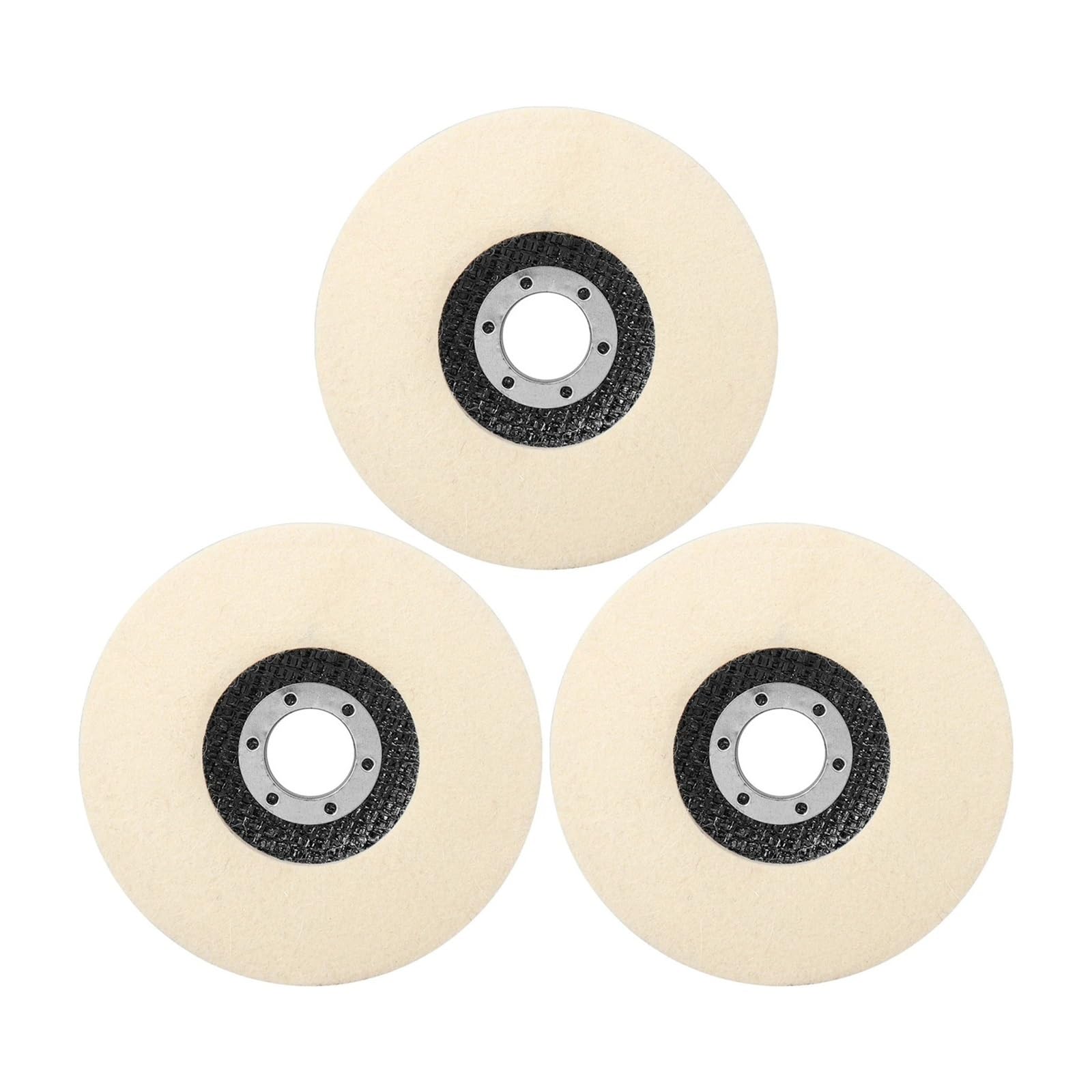Mola lucidante per smerigliatrice da banco, Disco lucidante in lana da 100/115/125 mm, tamponi lucidanti, disco in feltro for smerigliatrice angolare, for metallo, marmo, vetro, ceramica(3pcs,115mm)