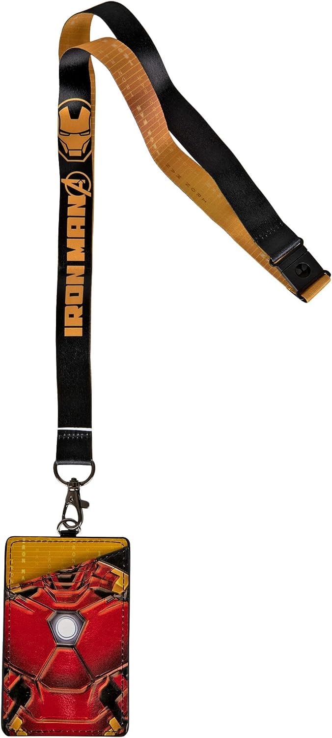 Marvel Iron Man Chest Arc Reactor ID Card Holder Lanyard, One Size