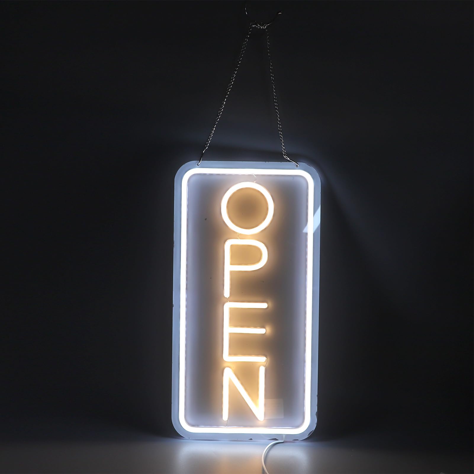 Jiawu Offenes Neonschild, USB-betrieben, Einstellbare Helligkeit 10% Bis 100%, LED-Schild, Geschäftsschild mit Vorgebohrten Löchern, Ketten für Bars, Geschäfte, Cafés, Fenster, Hotels