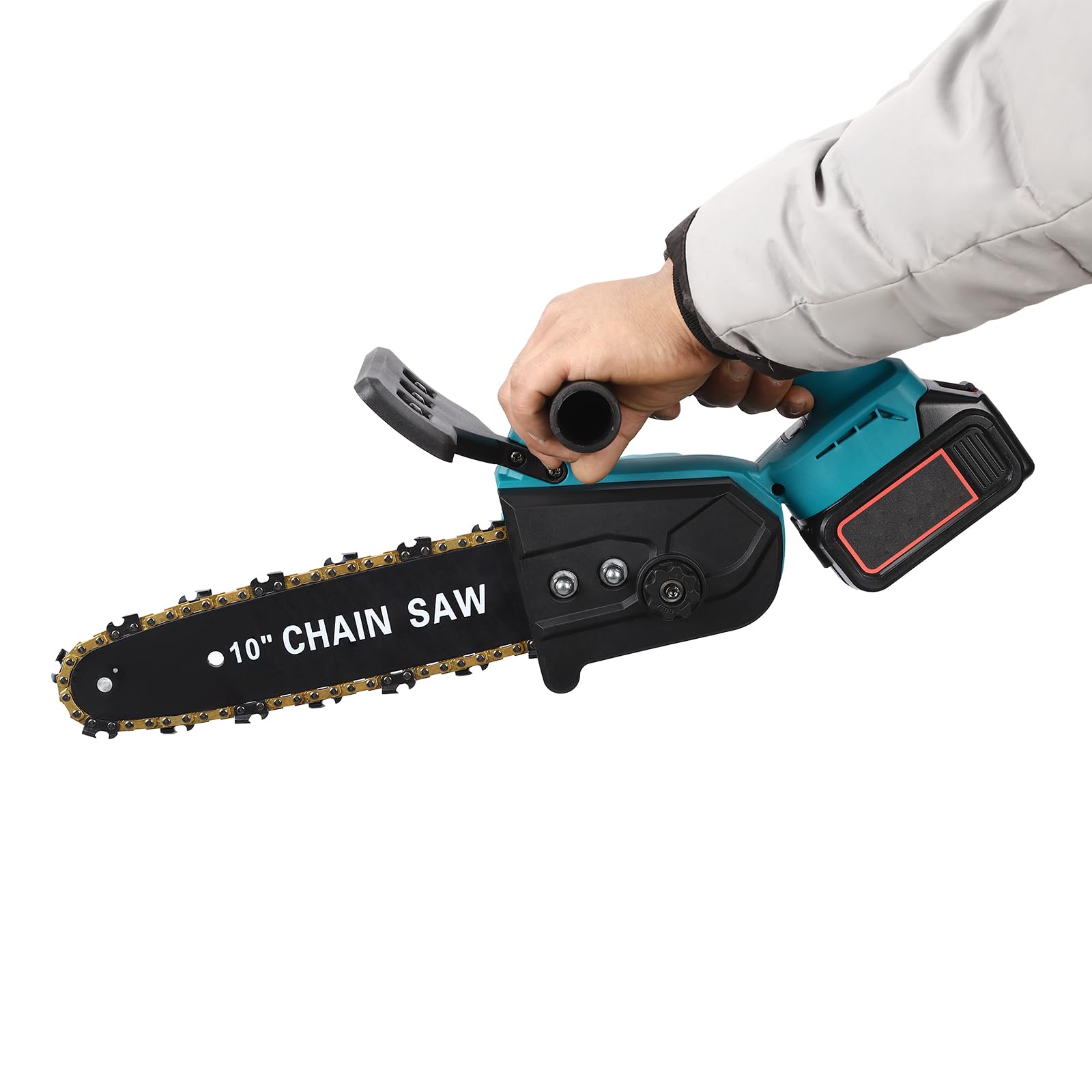 Motosierra eléctrica de 10 pulgadas, 1200 W, sin escobillas, sin escobillas, motosierra eléctrica para árboles de jardín, tijeras de podar, corte de madera, 3500 r/min