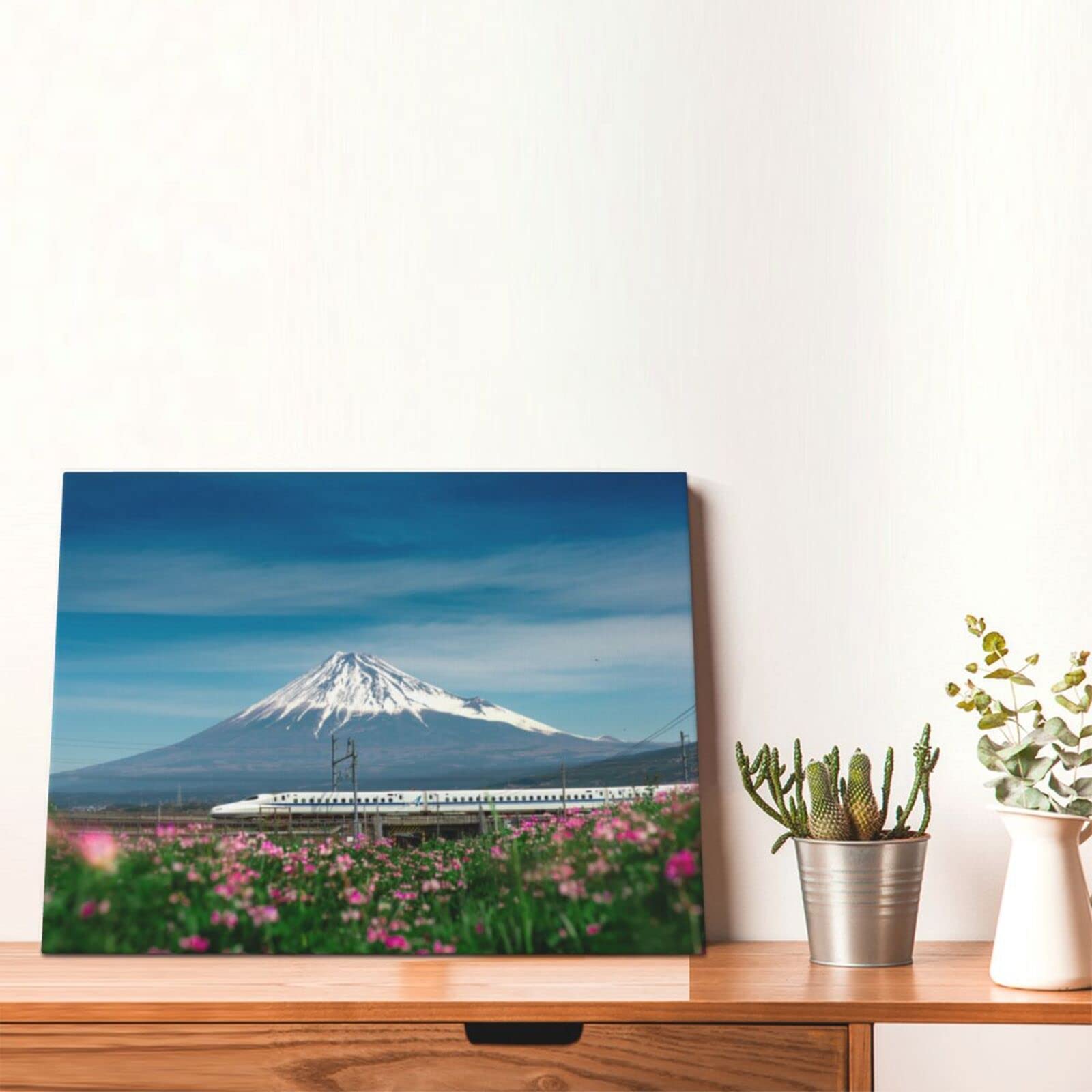 富士山の風景画 白フレーム付き 富士山の風景画 白フレーム付き