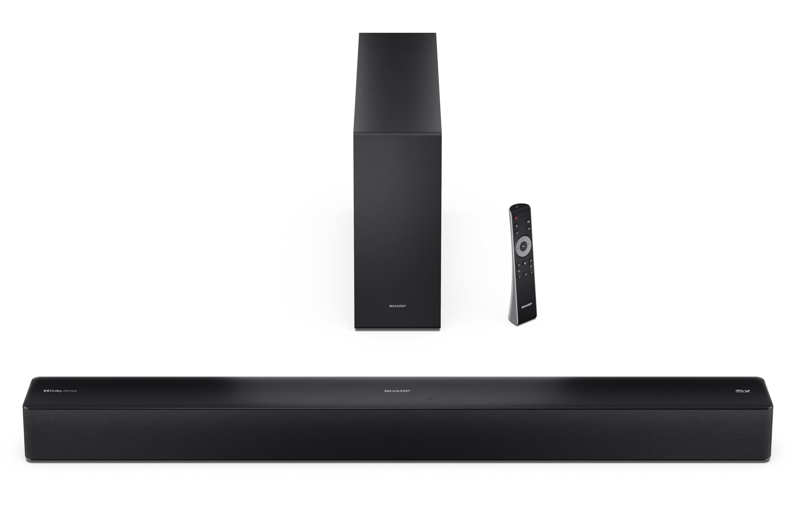 Sharp HT-SBW310 Soundbar 2.1 Dolby Atmos + DTS Virtual:X, Bluetooth con HDMI ARC/CEC, potenza totale 330 W, 80 cm, nero