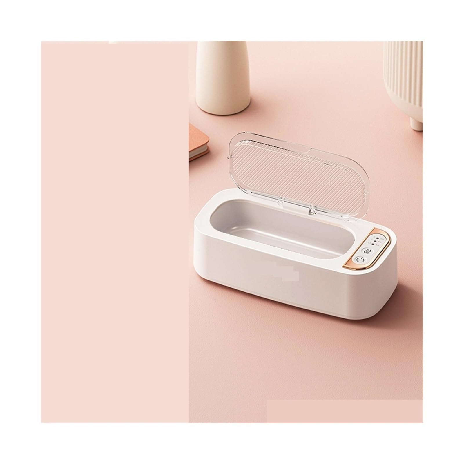 Nettoyage de lunettes et de bijoux Nettoyeur à ultrasons portable avec minuterie et panier de nettoyage for lunettes, montres, prothèses dentaires et bagues