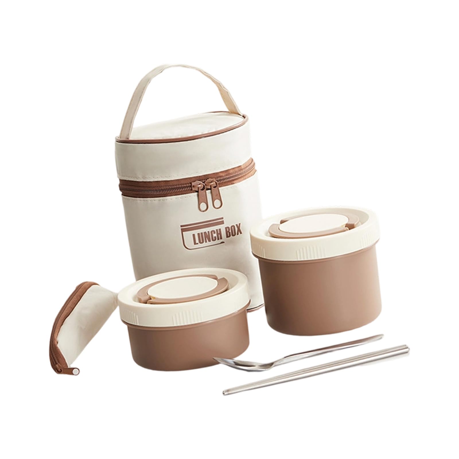 Nucelit Rustless Box with Insulated Compartment Canisters Oven Safe Impermeable Plan for Outdoor Work Travel Rustless Mealbox with Warm Bag