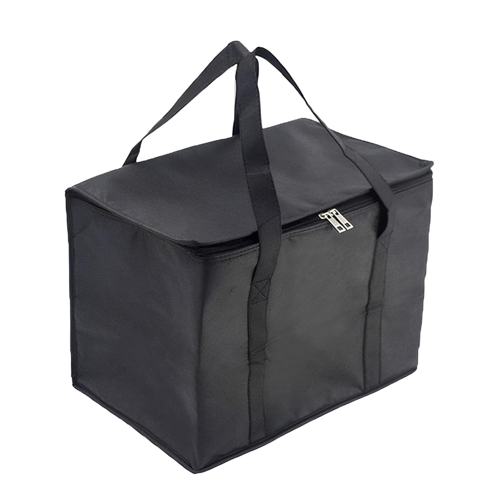 KPSRFG Large Cooler Bag, 30L Reusable Grocery Shopping Bag, Cooler Bag, Large Insulated Bag for Food Delivery & Picnics - Foldable Design, for Grocery, Picnic, Camping & BBQ (Black)