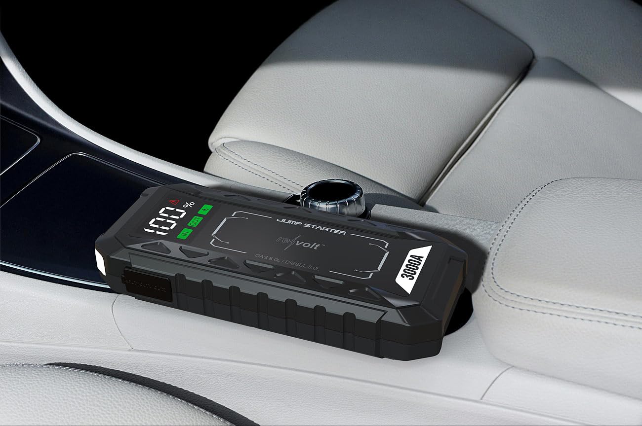 revolt Pkw Starthilfe-Powerbank: 2er-Set 3in1-Kfz-Starthilfe & Powerbank 20 Ah, 3.000 A, 60 W PD, QDSP (Autobatterie, Akku, Auto)