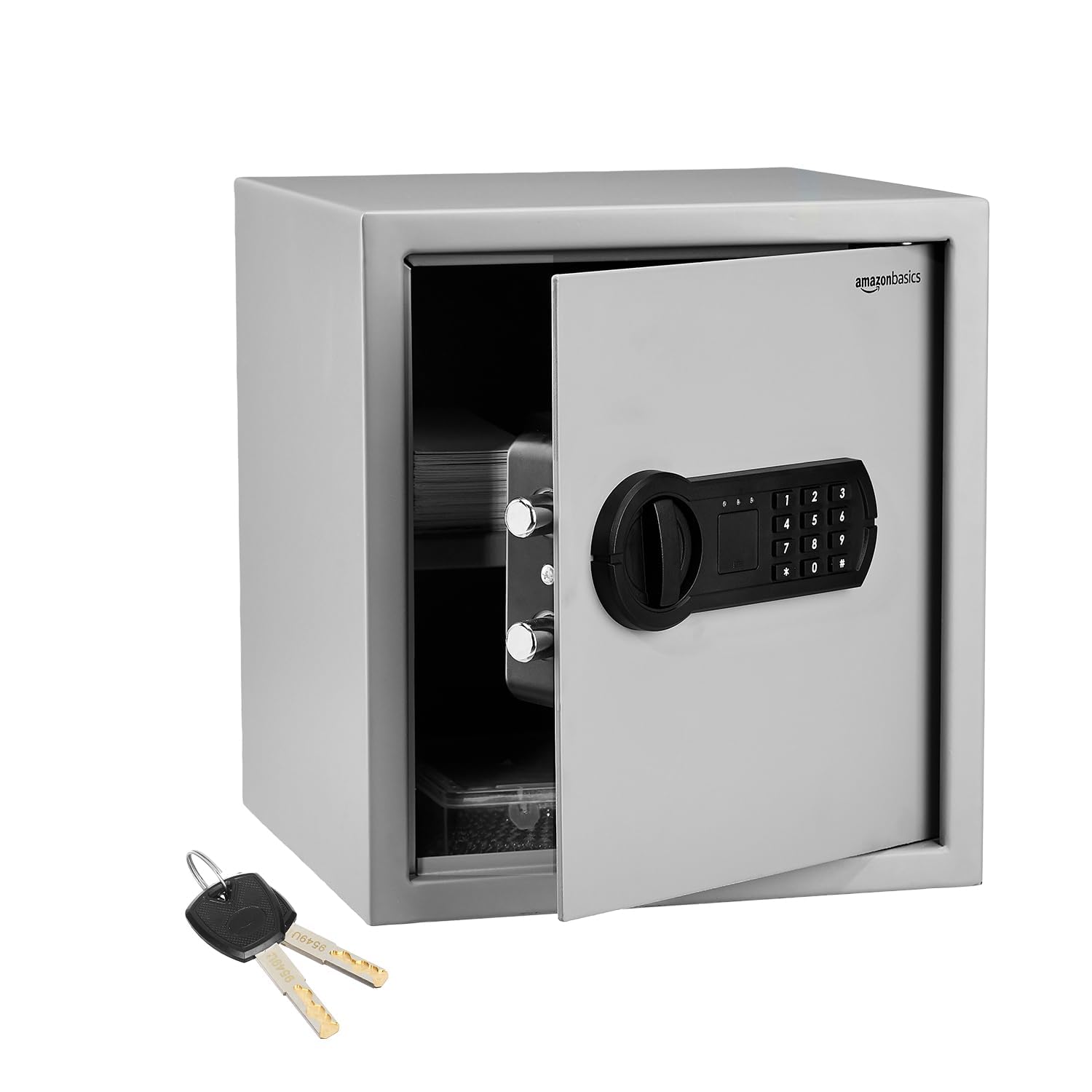 Amazon Basics Digital Safe with Electronic Keypad Locker for Home, Gross Capacity - 39L (Net - 33L), Grey-image-14