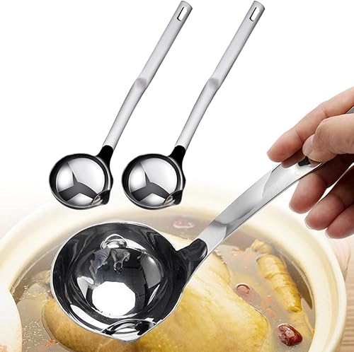 Sopa de acero inoxidable, separador de aceite de sopa, separador de grasa de alimentos, cuchara separadora de grasa, separador de grasa, cuchara de