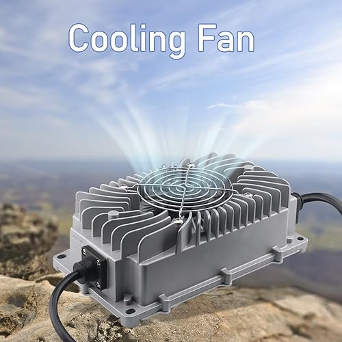 Miniatura 5 de Abakoo Cargador de batería para carrito de golf de 36V 12A con conector Crowsfoot estilo Crowfoot Plug, impermeable IP67