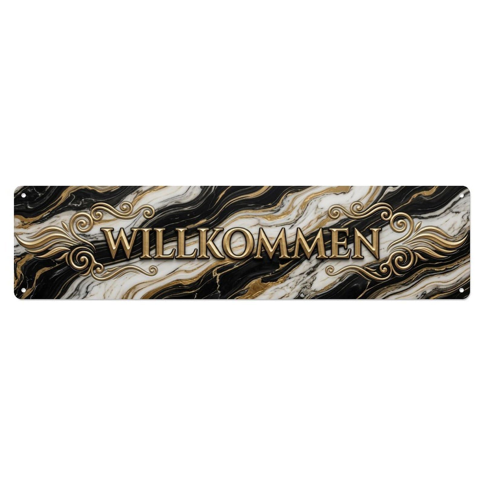 Marble Swirl Abstract Luxury Welcome Metal Tin Sign