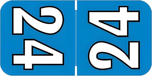 Calcomanías del año 2024, serie compatible con tonos de joyas Colwell, etiquetas anuales codificadas por color azulnegro para carpetas de archivos