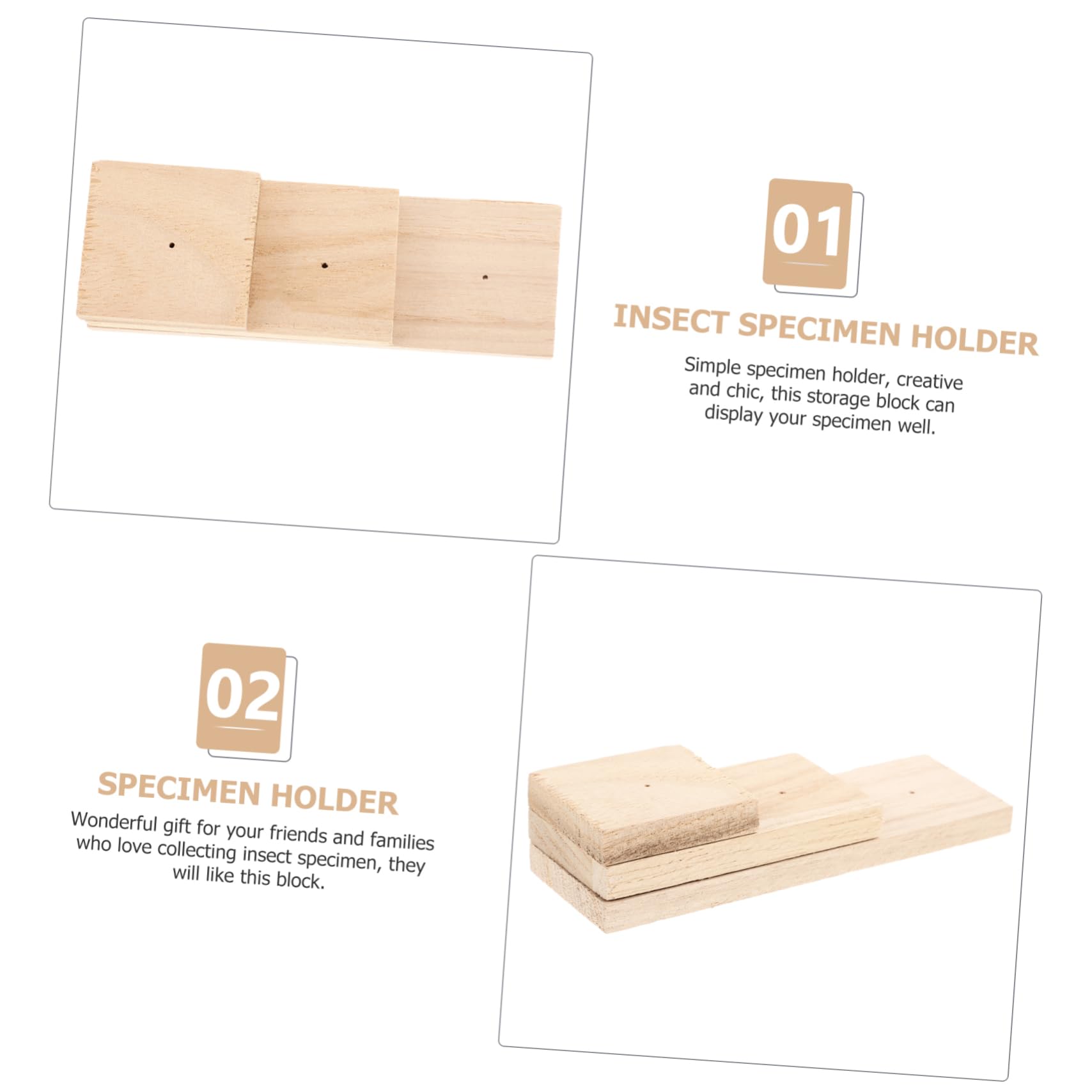 MAGICLULU Insect Pinning Board Display Wooden Specimen Holder for School Lab Collection