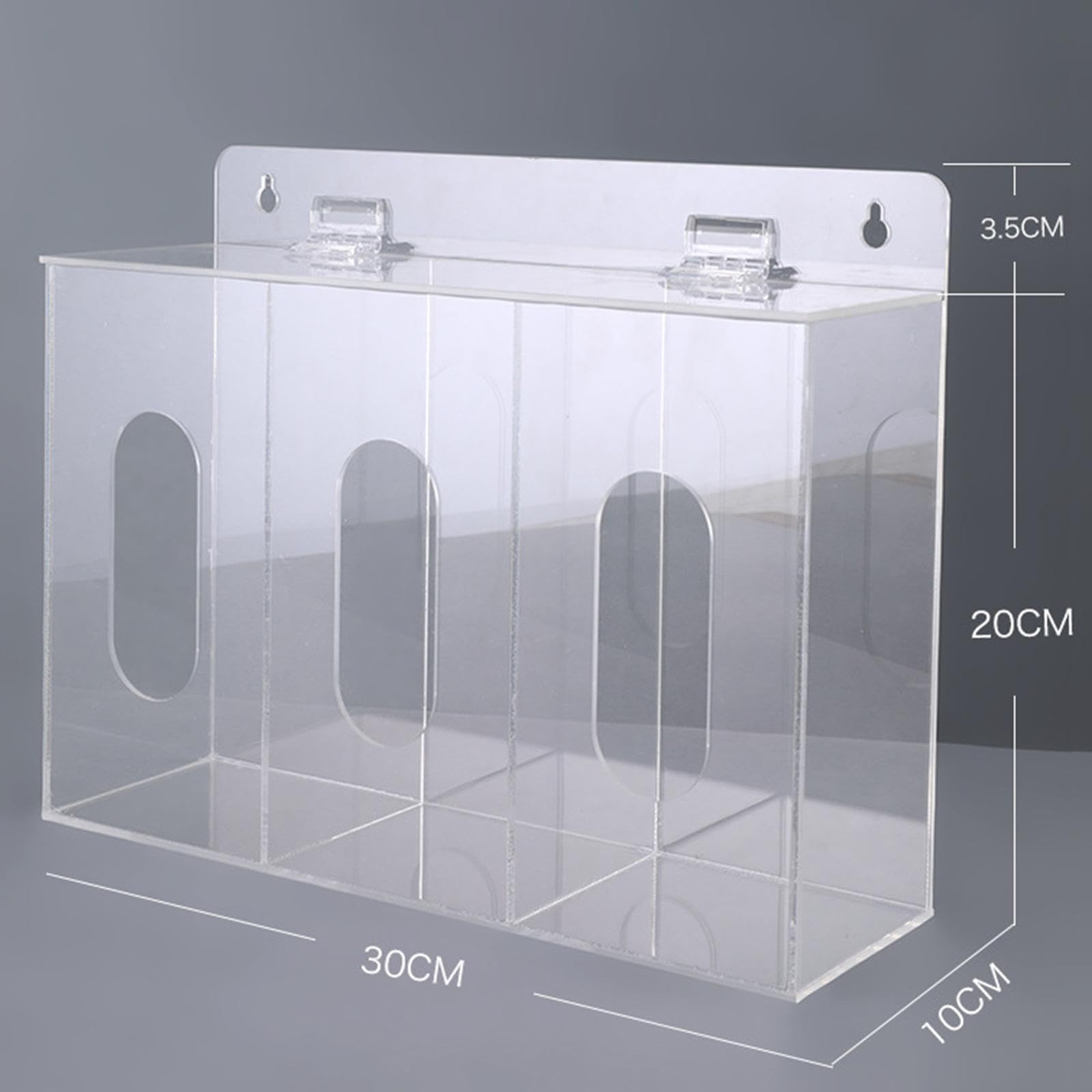 perfk Porta del distributore di Guanti acrilici per distributore di stazioni Trasparenti Parete a Parete per Barba per la Laboratorio