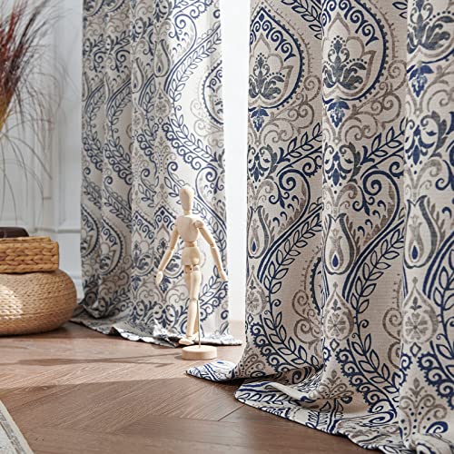 Jinchan GMVNSBLKP2-5084C02 Curtains Medallion Linen Textured Curtains thumb #2
