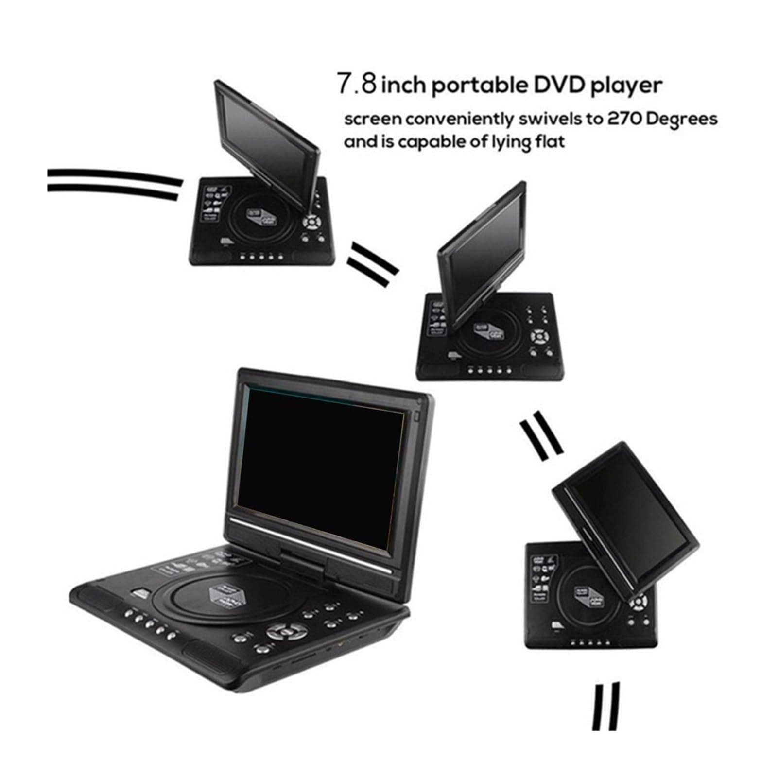 Lecteur DVD système multimédia Automobile 7.8 Pouces Lecteur de Haute définition VCD MP3 USB avec TV/FM/USB Portable et doté d'une Longue autonomie.