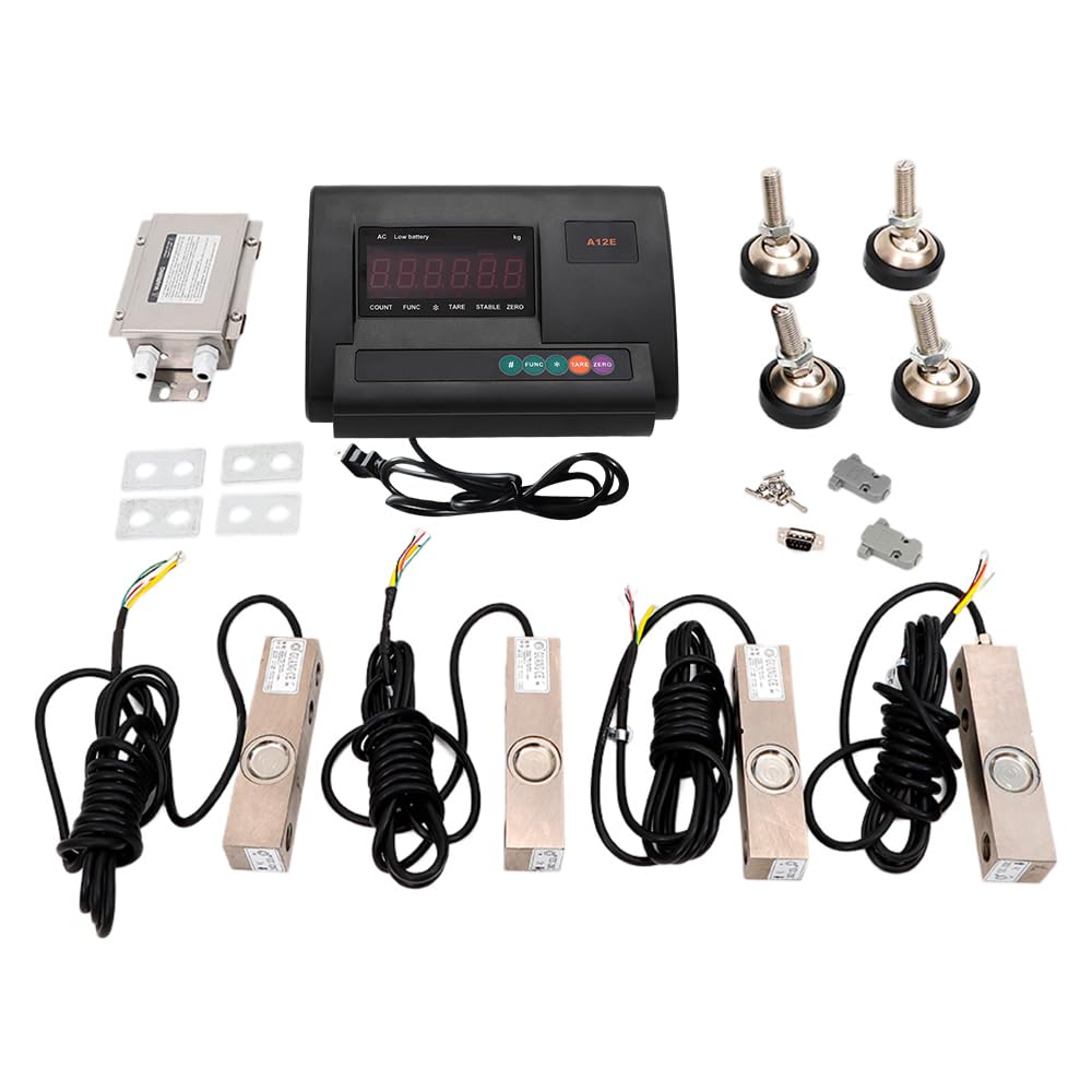 Livestock Scale Kit 5000lbs Waterproof Steel Beam Compression Load Cell Scale Floor Scale Kit Weighing Indicator Animal Scale Kit for Animal/Cow/Pig/Goat/Horse/Alpaca