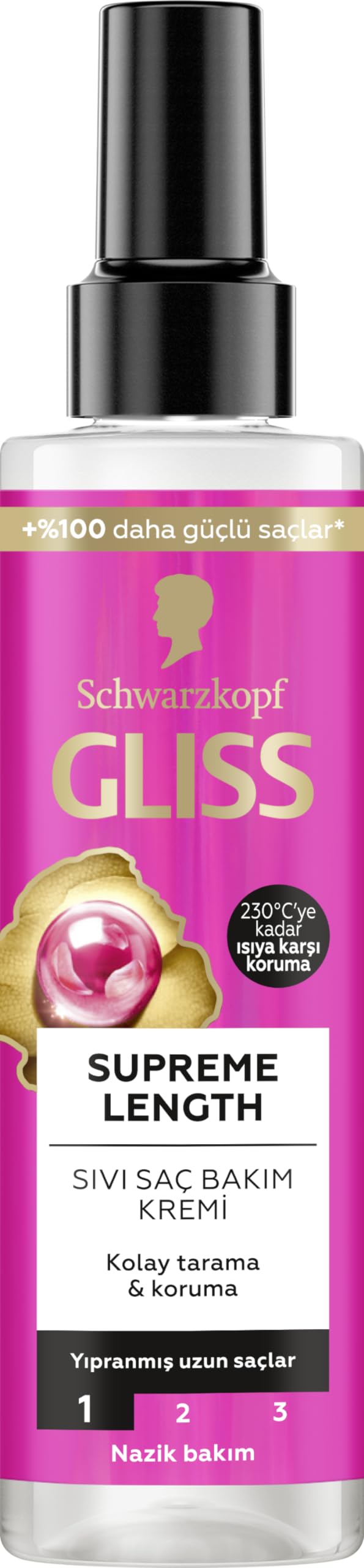 Gliss Supreme Length Koruyucu Sıvı Saç Bakım Kremi - Biotin Kompleksi ve Şakayık Çiçeği Özü ile 200 ml