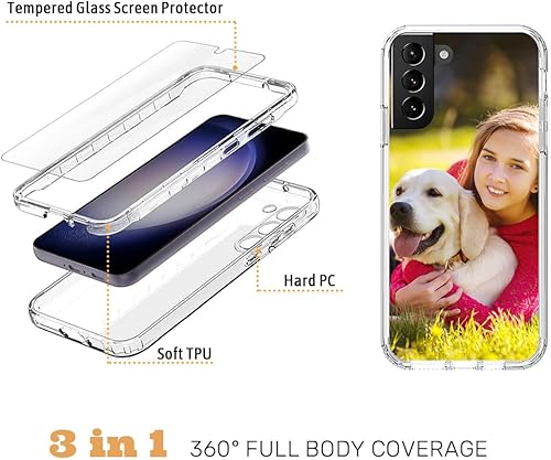 Vista 149 de Funda transparente 3 en 1 diseñada para teléfono Galaxy S21, Plus/Ultra/FE 5G Samsung, capas protectoras híbridas [protector de pantalla] Borrar 05