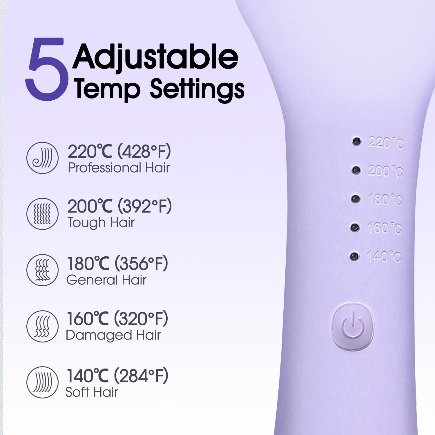 Tieumioe Beach Waves Curling Iron 1.4 Inch Double Barrel Waver, Ceramic Wave Iron for Hair Crimper for Women, Anti-Scald, Dual Voltage Wavy Iron Deep Waver Hair Tool, Purple - Image 5 thumbnail