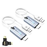 2025 Upgraded Wireless HDMI Transmitter and Receiver, 165FT/50M 4K Decode 1080P Output, Plug & Play Portable 2.4G/5G Wireless HDMI Extender Kit for Desktop,PC,TV Box, PS5/4 to TV/Monitor/Projector.