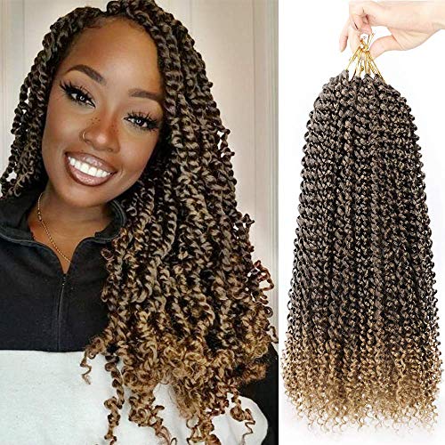 AISI BEAUTY Pre-Twisted Passion Twist Crochet Hair for Women 6 Packs Crochet Braids Hair Extensions 18 Inches（T27#）