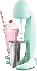 Dash Máquina de fazer milkshake retrô de aço inoxidável para maltes, bebidas de refrigerante, shakes de proteína, omeletes de batedor e massa de panqueca, 2 ajustes de velocidade + pulso, guia de receitas incluído, 700 ml